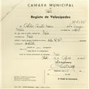 Registo de velocípede de marca Cicles R.P., com o nº 2686, em nome de António Monteiro Ferreira, morador em Faião.