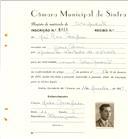 Registo de matricula de velocipedista em nome de José Rosa Marques, morador em Dona Maria, com o nº de inscrição 6515.