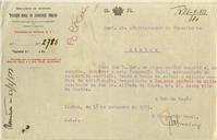 Ofício dirigido ao Administrador do Concelho de Sintra, proveniente do Inspetor Geral de Segurança Pública, referente ao mandado de notificação de Joaquim António da Silva, morador em Sintra.