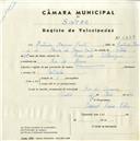 Registo de velocípede com o nº 5239, em nome de António Marques Couto, morador em Rio de Mouro.