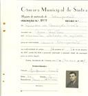 Registo de matricula de velocipedista em nome de Emídio da Conceição Vicente, morador em Mem Martins, com o nº de inscrição 6498.