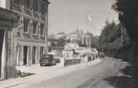 Vista parcial da Volta do Duche em Sintra com a pensão Nova Lisboa.