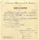 Registo de velocípede de marca Vilar, com o nº 7077, em nome de Virgílio Fernandes, morador em Paiões.