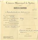 Registo de velocípede de marca Raleiy, com o nº 7381, em nome de Companhias Reunidas Gás e Eletricidade, com sede em Sintra.