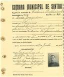 Registo de matricula de cocheiro profissional em nome de Luís Joaquim, morador em Negrais, com o nº de inscrição 884.