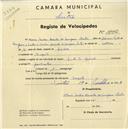 Registo de velocípede de marca L.R.S.,  com o nº 1992, em nome de Maria Amélia Abrantes de Sampaio e Castro, moradora em Magoito.