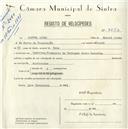 Registo de velocípede com o nº 5074, em nome de Manuel Alves, morador em Lameiras.