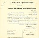 Registo de um veiculo de duas rodas tirado por um animal de espécie cavalar destinado a transporte de mercadorias em nome de Frederico Vidal, morador em Lisboa.