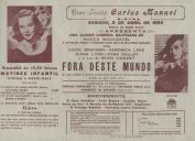 Programa do filme, comédia, "Fora deste Mundo" com a participação de Eddie Bracken, Veronica Lake, Diana Lynn e Cass Dalley.