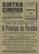 Programa do filme "O príncipe da paródia" com a participação do ator Danny Kaye.