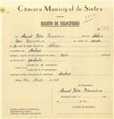 Registo de velocípede de marca Deka, com o nº 7781, em nome de Manuel Pedro Bernardino, morador em Machado.