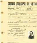 Registo de matricula de carroceiro 2 animais em nome de Umbolina Maria Matilde, moradora em Almoçageme, com o nº de inscrição 1746.