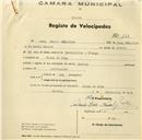 Registo de velocípede de marca Helios, com o nº 248, em nome de Jean Daniel Sénillon, morador em Cacém de Cima.
