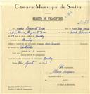 Registo de velocípede com o nº 7277, em nome de Júlio Augusto Dias, morador em Queluz.
