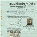 Registo de matricula de velocipedista em nome de Manuel Filipe, morador no Algueirão, com o nº de inscrição 409.
