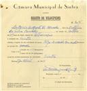 Registo de velocípede de marca Olga com motor Cuciolo, com o nº 7055, em nome de António Augusto de Carvalho, morador em Sintra.