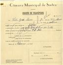 Registo de velocípede de marca "V.N.", com o nº 7544, em nome de Vítor José Névoa, morador em Rua José Antunes dos Santos, Sintra.
