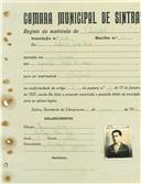 Registo de matricula de velocipedista em nome de Carlos de Jesus Dias, morador em Massamá, com o nº de inscrição 1088.