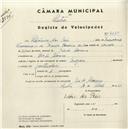 Registo de velocípede de marca Origan, com o nº 4560, em nome de Sidónio dos Reis, morador em Rio de Mouro.