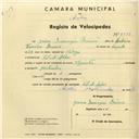 Registo de velocípede de marca Sprinter, com o nº 2850, em nome de Jaime Domingos Branco, morador em Vale de Lobos.