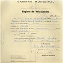 Registo de velocípede com o nº 292, em nome Maria Celeste Burnett Monteiro, moradora em Baratã.