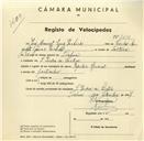 Registo de velocípede de marca Popular, com o nº 3244, em nome de José Manuel Cruz Pacheco, morador em S. Pedro de Sintra.