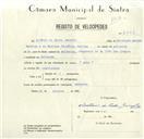 Registo de velocípede de marca Raio, com o nº 8506, em nome de António da Costa Gairifo, morador em Bolembre.