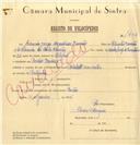 Registo de velocípede de marca Mobiletta, com o nº 7406, em nome de Ricardo Jorge Magalhães Damião, morador em Pendão.
