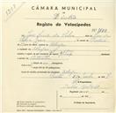 Registo de velocípede com o nº 3100, em nome de José Luís da Silva, morador em Albogas.