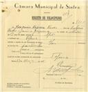 Registo de velocípede com o nº 7810, em nome de Joaquim Nogueira Neves, morador em Tojeira.
