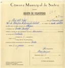 Registo de velocípede com o nº 7445, em nome de Abel Neto Vidal, morador em Pendão.