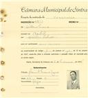 Registo de matricula de carroceiro em nome de [Adelino] Franco, morador na Baratã, com o nº de inscrição 1858.
