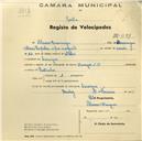 Registo de velocípede com o nº 649, em nome de Álvaro Domingos, morador em Carenque.