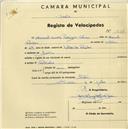 Registo de velocípede com o nº 1934, em nome de Manuel Aniceto Rodrigues Valadas, morador em Sintra.