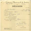 Registo de velocípede com o nº 6007, em nome de João Francisco Luís, morador em Negrais.