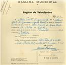 Registo de velocípede de marca Oriental, com o nº 203, em nome de Abílio P. de Carvalho, morador em S. Pedro de Sintra.