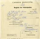 Registo de velocípede de marca Soltex, com o nº 3373, em nome de Filipe da Luz Romão, morador em Ral.