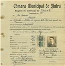 Registo de matricula de velocipedista em nome de José Raimundo, morador em Lameiras, com o nº de inscrição 565.