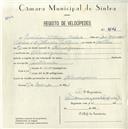 Registo de velocípede com o nº 5147, em nome de Quirino Vitorino Baleia, morador em Almorquim.