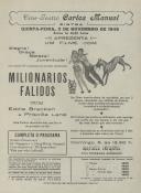 Programa do filme  comédia Milionários Falidos com a participação de Eddie Bracken e Priscilla Lane. 