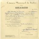 Registo de velocípede com o nº 5783, em nome de José Albertino de Carvalho, morador em Quinta da Piedade.