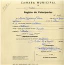 Registo de velocípede com o nº 2167, em nome de António Henrique Pereira, morador em Montelavar.