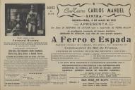 Programa do filme "A Ferro e Espada" com a participação de Junie Astor, Noel Roquevert, Giséle Casadesus, Gérard Oury, Ketty Gallian e Howard Verson.