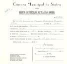 Registo de um veiculo de quatro rodas tirado por dois animais de espécie cavalar destinado a transporte de mercadorias em nome de Torcato Fernando da Conceição Vitor, morador em Sintra.