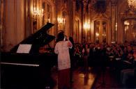 Concerto com Maria João Pires e Rufus Müller, durante o festival de música de Sintra, na sala da música do Palácio Nacional de Queluz.