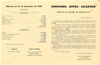 Relatório do conselho de administração da Companhia Sintra Atlântico referente ao ano de 1938.
