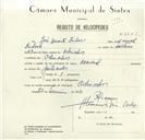 Registo de velocípede de marca Nacional, com o nº 8620, em nome de José Duarte Isidoro, morador em Odrinhas.