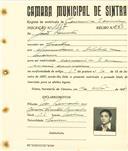 Registo de matricula de carroceiro de 2 animais em nome de João Bernardes, morador em Sintra, com o nº de inscrição 1887.