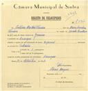 Registo de velocípede de marca Especial, com o nº 7332, em nome de António Martins Ferreira, morador em Carenque.