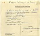 Registo de velocípede de marca Ilo, com o nº 9963, em nome de Manuel das Neves Carvalho, morador em Almornos.